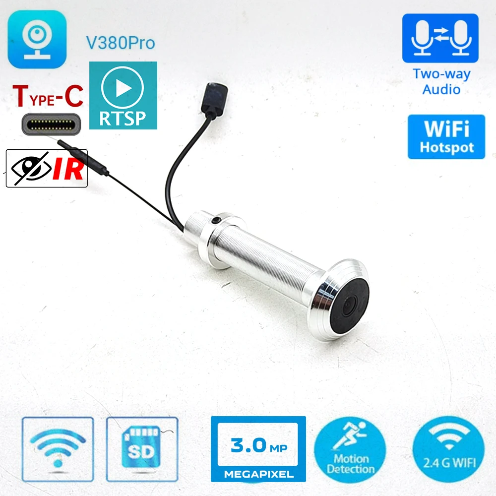 Eufy Camera E220 - 16MM Diameter V380 Mini WiFi Peephole